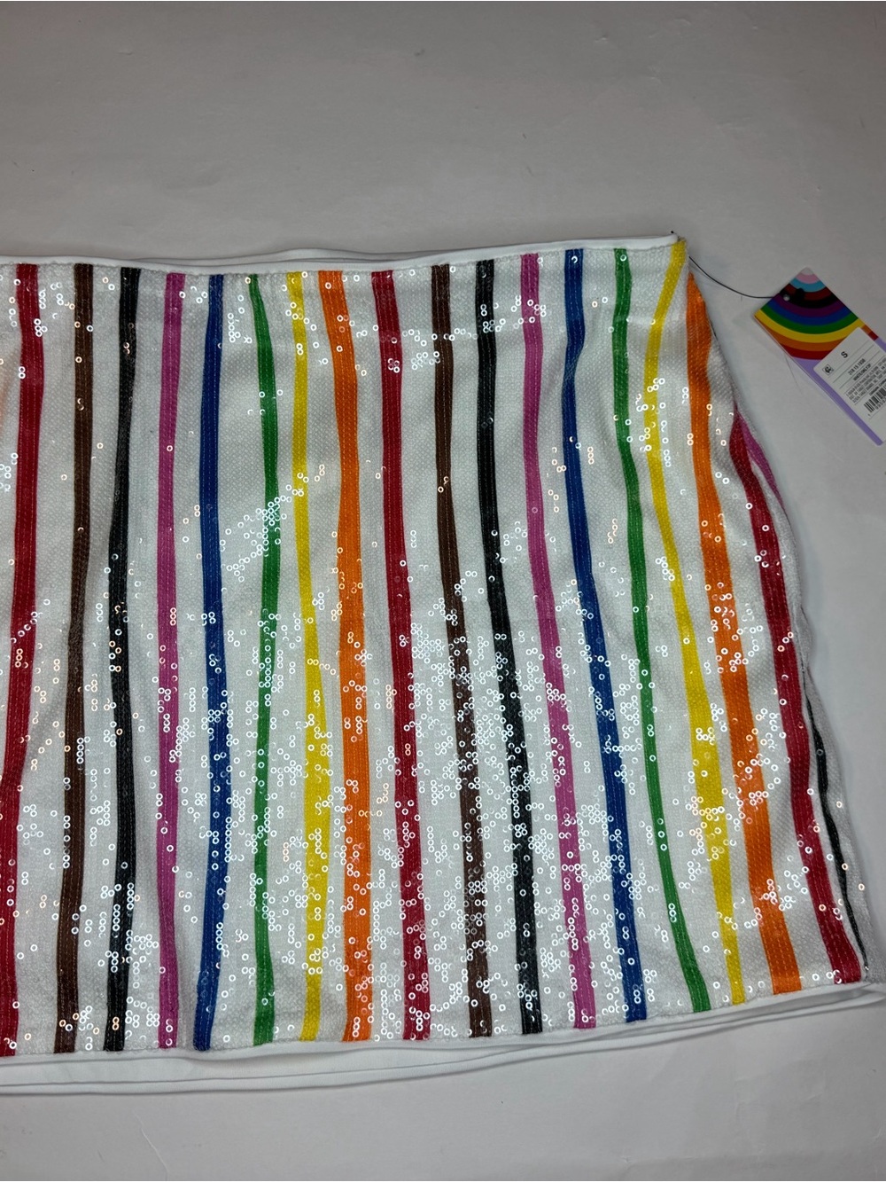 Rainbow Sparkle pride tube top size small NWT